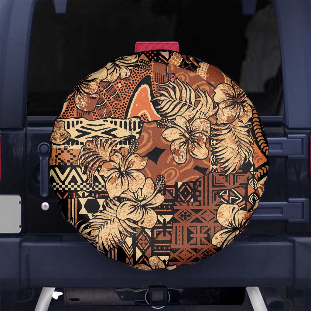 Hibiscus Mix African Pattern Spare Tire Cover - Wonder Print Shop