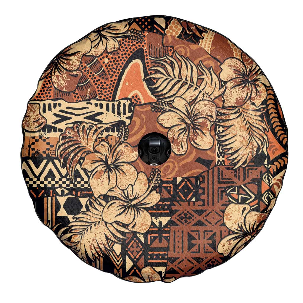 Hibiscus Mix African Pattern Spare Tire Cover - Wonder Print Shop