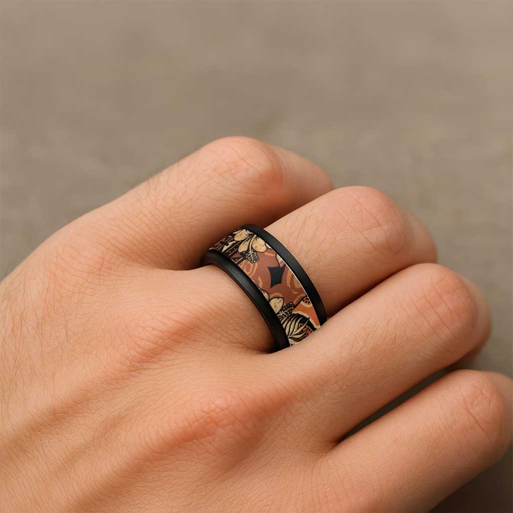 Hibiscus Mix African Pattern Spinner Ring - Wonder Print Shop