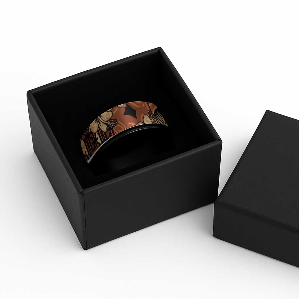 Hibiscus Mix African Pattern Spinner Ring - Wonder Print Shop