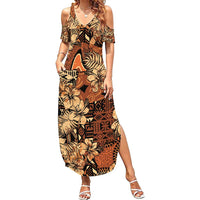 Hibiscus Mix African Pattern Summer Maxi Dress - Wonder Print Shop