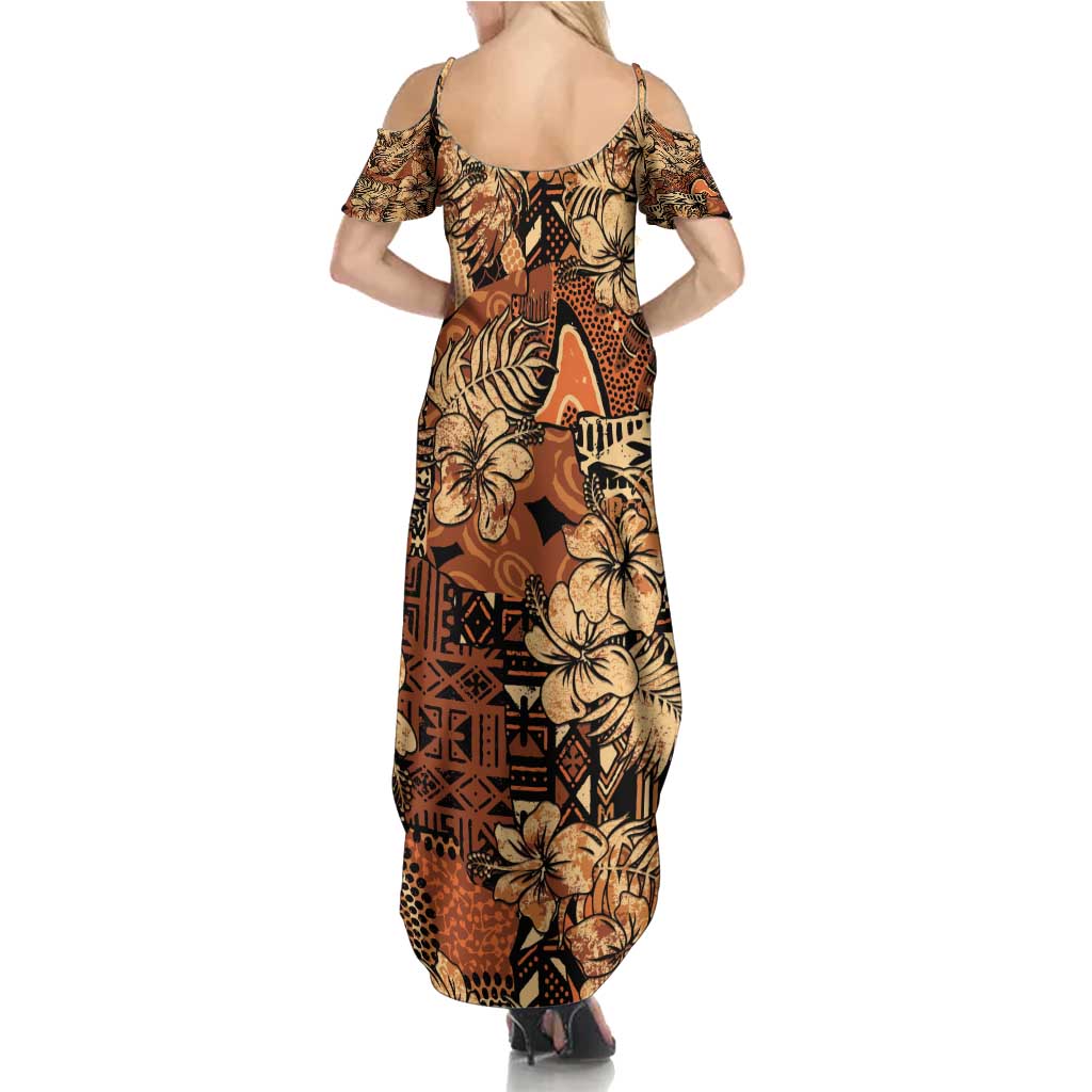 Hibiscus Mix African Pattern Summer Maxi Dress - Wonder Print Shop