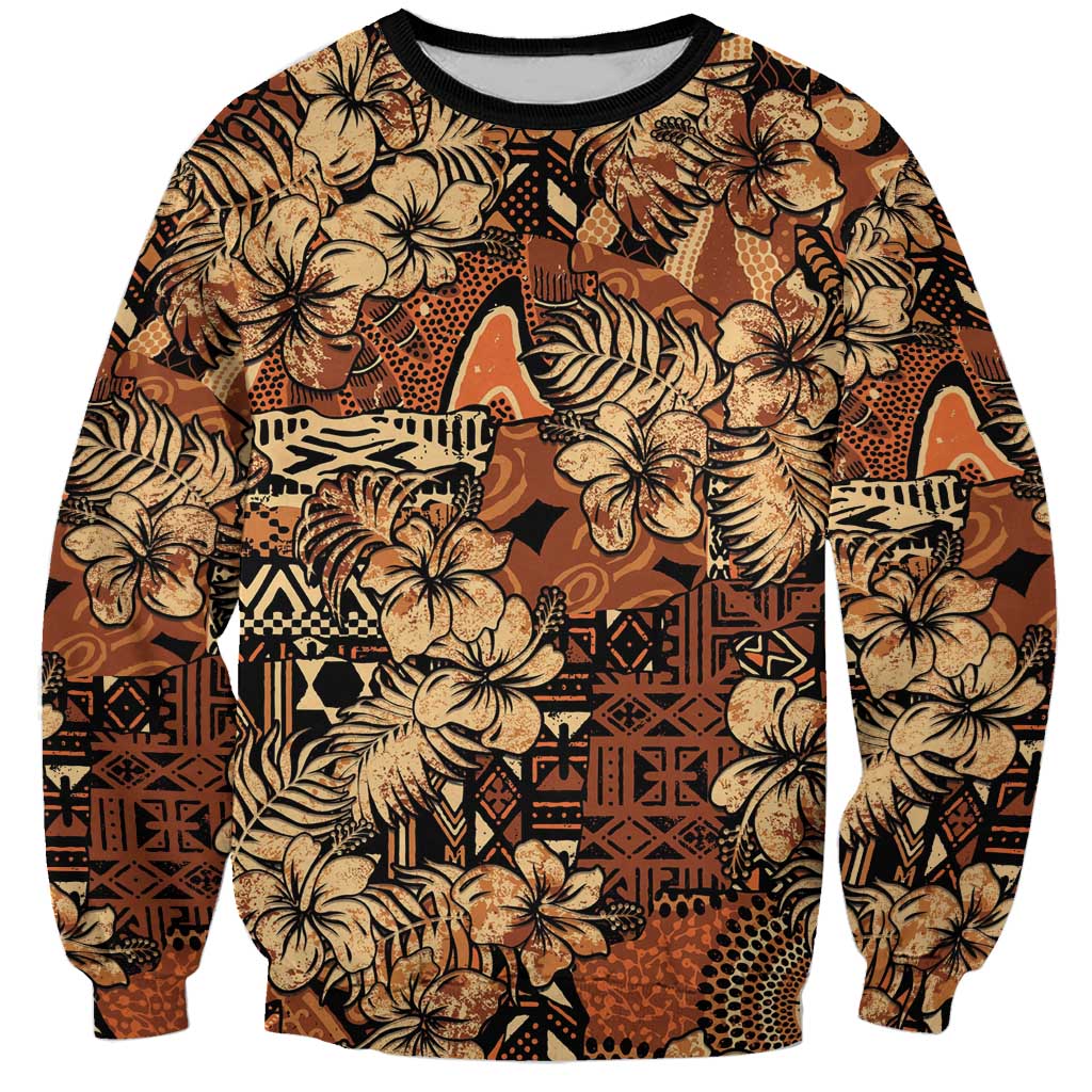 Hibiscus Mix African Pattern Sweatshirt - Wonder Print Shop