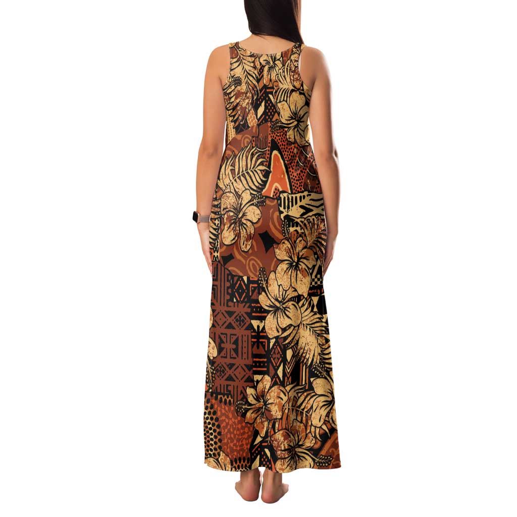 Hibiscus Mix African Pattern Tank Maxi Dress - Wonder Print Shop