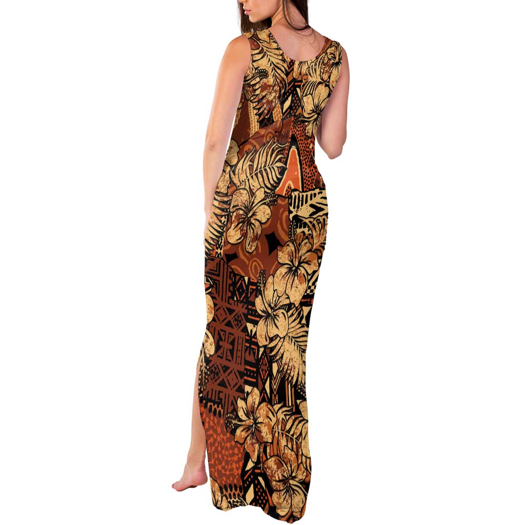 Hibiscus Mix African Pattern Tank Maxi Dress - Wonder Print Shop