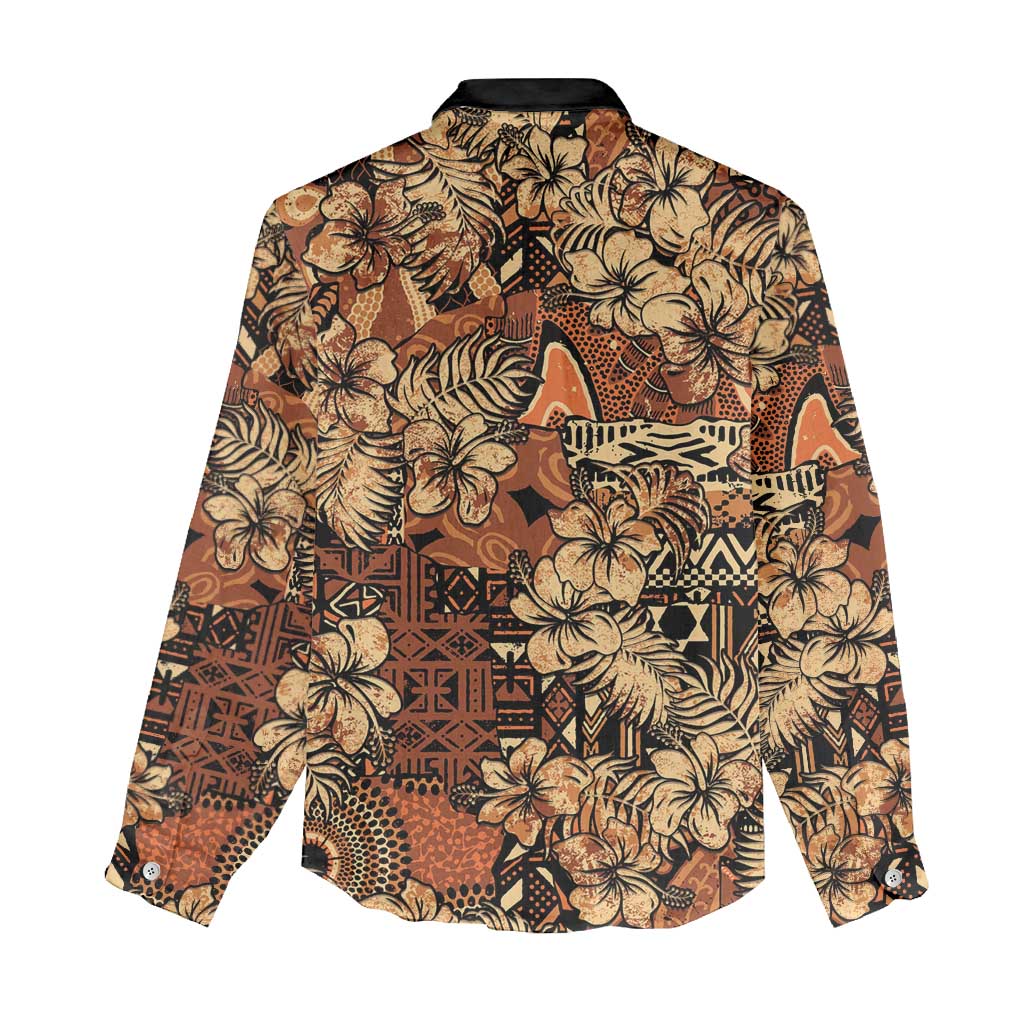 Hibiscus Mix African Pattern Women Casual Shirt - Wonder Print Shop