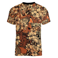 Hibiscus Mix African Pattern Women V-Neck T-Shirt - Wonder Print Shop