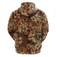 Hibiscus Mix African Pattern Zip Hoodie - Wonder Print Shop