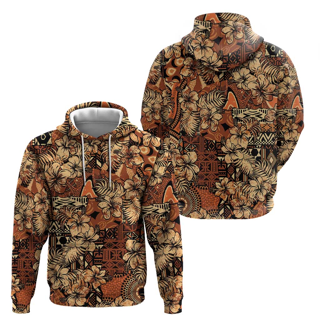 Hibiscus Mix African Pattern Zip Hoodie - Wonder Print Shop