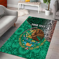 Personalised Viva La Mexico Area Rug Coat Of Arms Aztec Mix Otomi Patterns - Wonder Print Shop