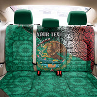 Personalised Viva La Mexico Back Car Seat Cover Coat Of Arms Aztec Mix Otomi Patterns - Wonder Print Shop