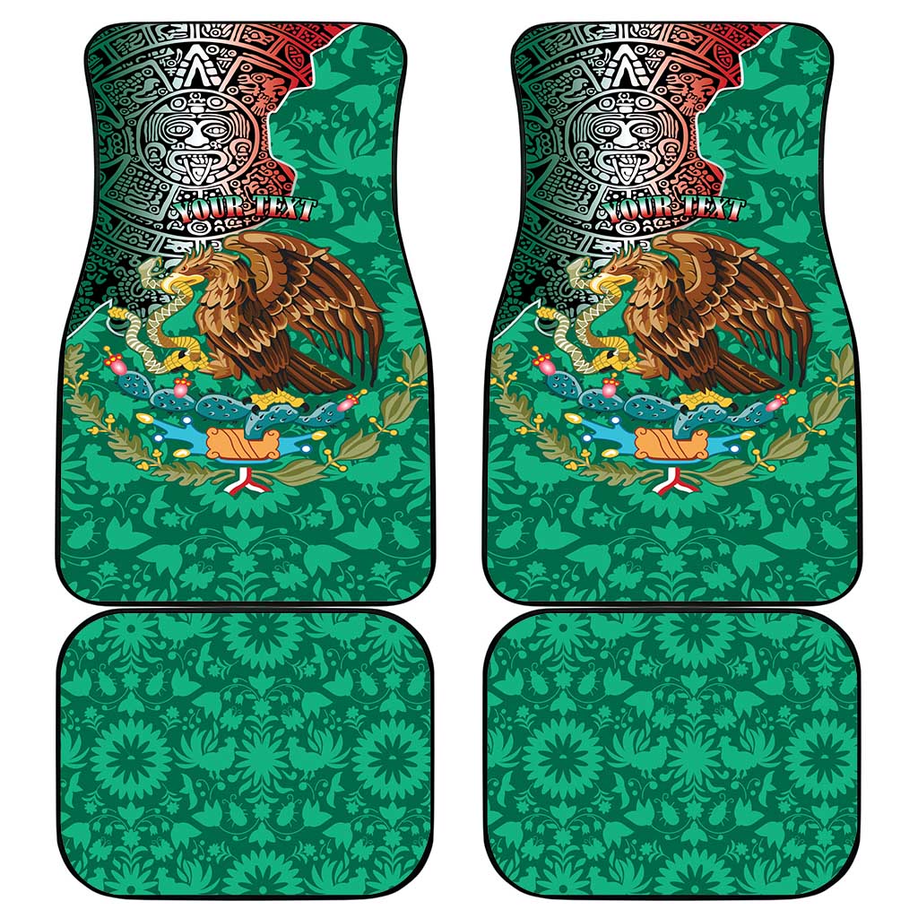 Personalised Viva La Mexico Car Mats Coat Of Arms Aztec Mix Otomi Patterns - Wonder Print Shop