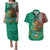 Personalised Viva La Mexico Couples Matching Puletasi and Hawaiian Shirt Coat Of Arms Aztec Mix Otomi Patterns - Wonder Print Shop