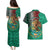 Personalised Viva La Mexico Couples Matching Puletasi and Hawaiian Shirt Coat Of Arms Aztec Mix Otomi Patterns - Wonder Print Shop