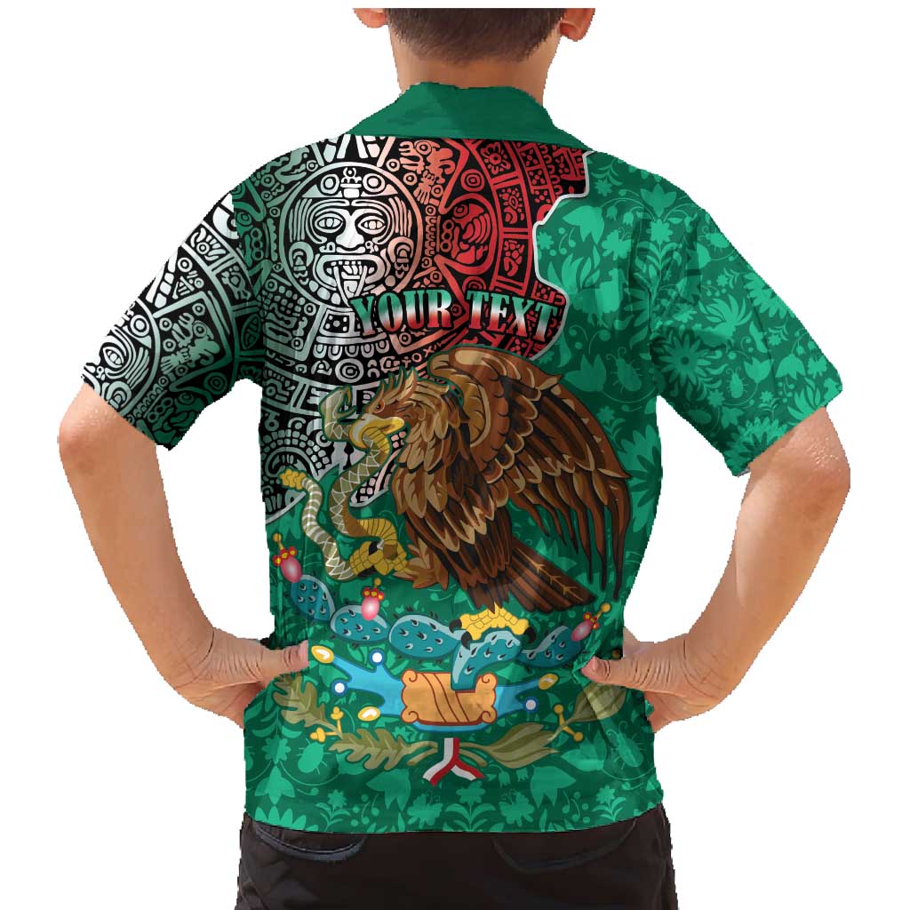 Personalised Viva La Mexico Family Matching Mermaid Dress and Hawaiian Shirt Coat Of Arms Aztec Mix Otomi Patterns - Wonder Print Shop