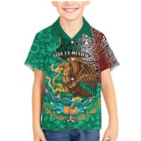 Personalised Viva La Mexico Family Matching Mermaid Dress and Hawaiian Shirt Coat Of Arms Aztec Mix Otomi Patterns - Wonder Print Shop