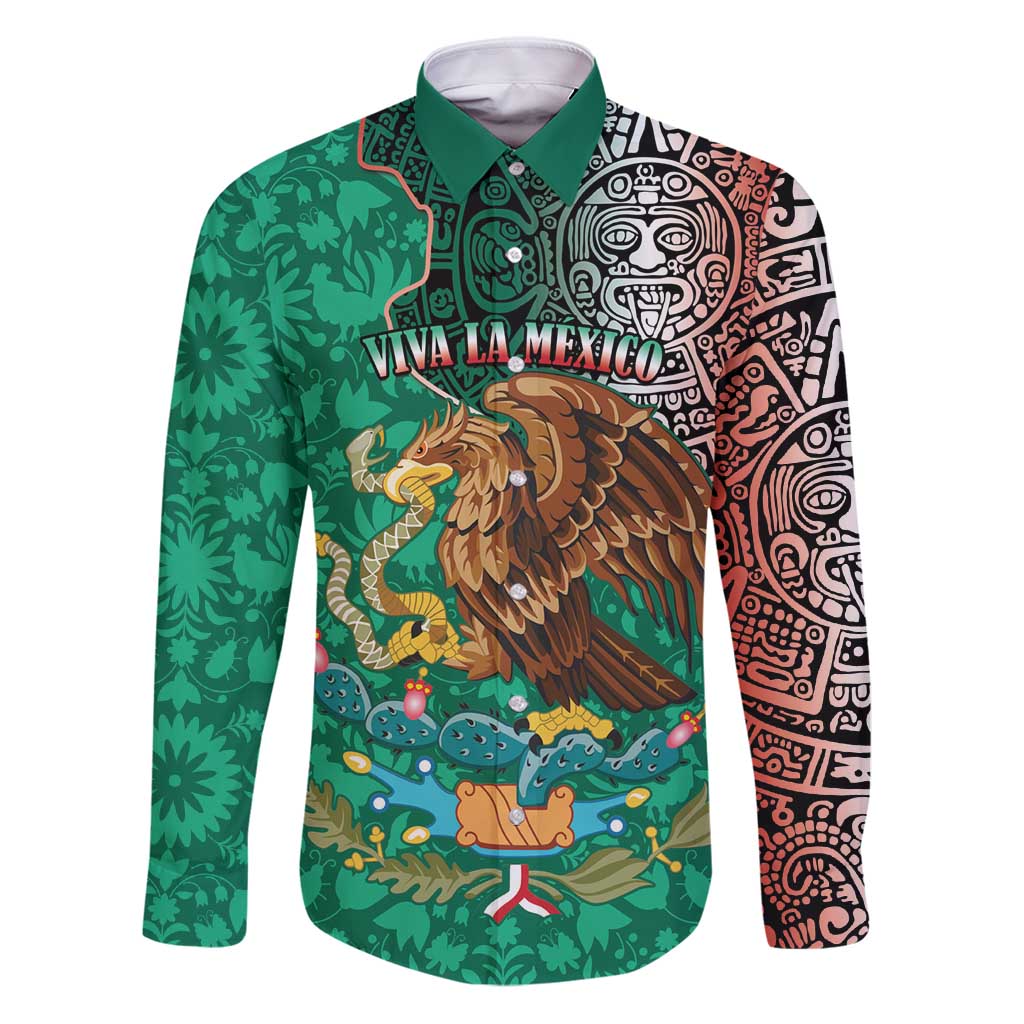 Personalised Viva La Mexico Family Matching Puletasi and Hawaiian Shirt Coat Of Arms Aztec Mix Otomi Patterns - Wonder Print Shop