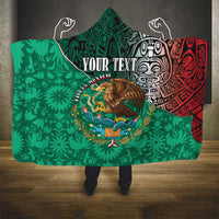 Personalised Viva La Mexico Hooded Blanket Coat Of Arms Aztec Mix Otomi Patterns