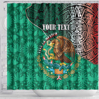 Personalised Viva La Mexico Shower Curtain Coat Of Arms Aztec Mix Otomi Patterns