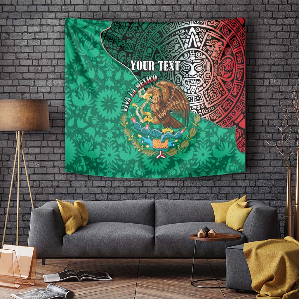 Personalised Viva La Mexico Tapestry Coat Of Arms Aztec Mix Otomi Patterns - Wonder Print Shop