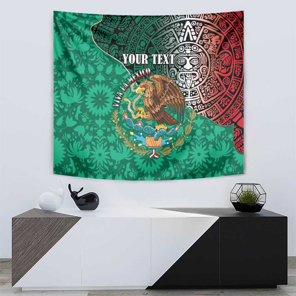 Personalised Viva La Mexico Tapestry Coat Of Arms Aztec Mix Otomi Patterns - Wonder Print Shop