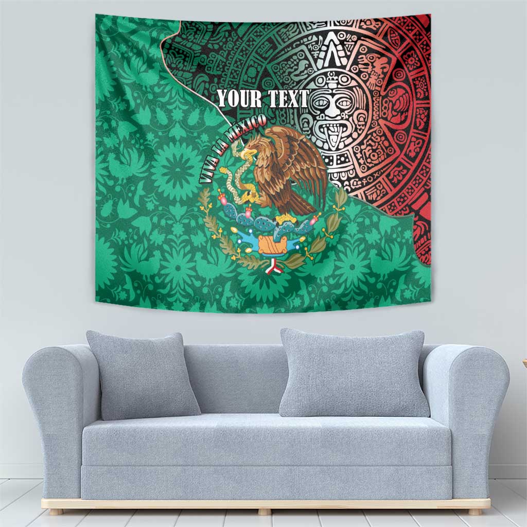 Personalised Viva La Mexico Tapestry Coat Of Arms Aztec Mix Otomi Patterns - Wonder Print Shop