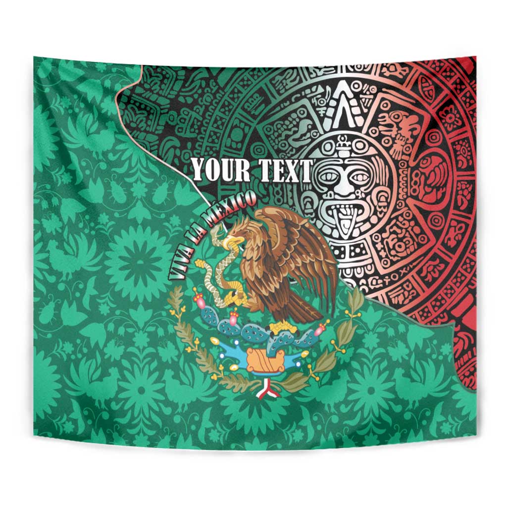 Personalised Viva La Mexico Tapestry Coat Of Arms Aztec Mix Otomi Patterns - Wonder Print Shop