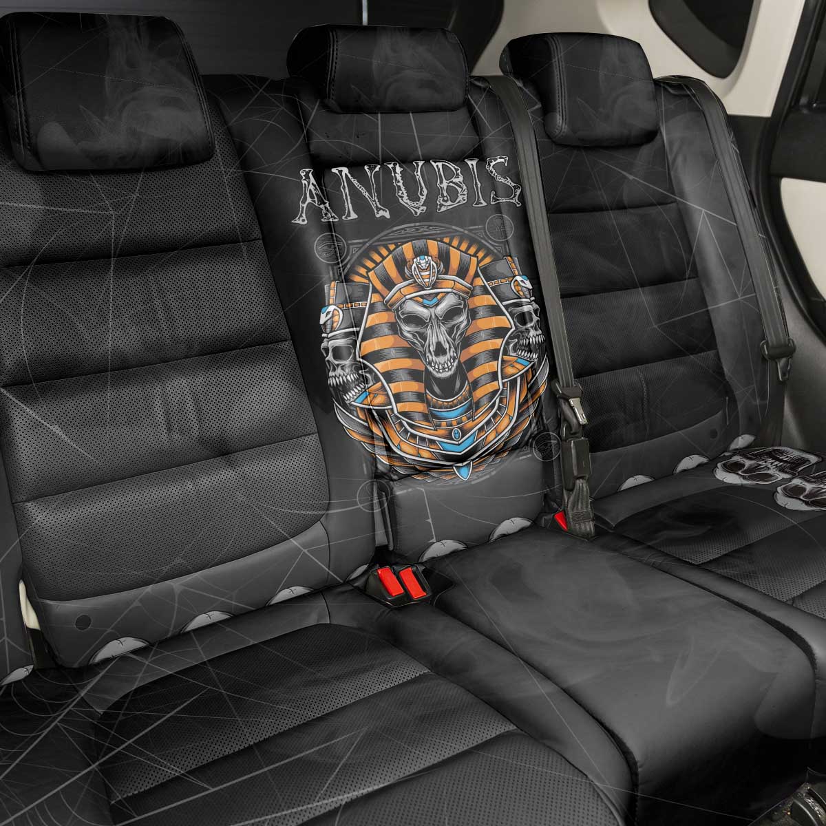 Halloween Egypt Back Car Seat Cover Skull Anubis - Wonder Print Shop