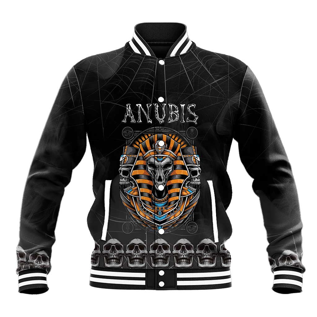 Personalized Halloween Egypt Baseball Jacket Skull Anubis - Wonder Print Shop