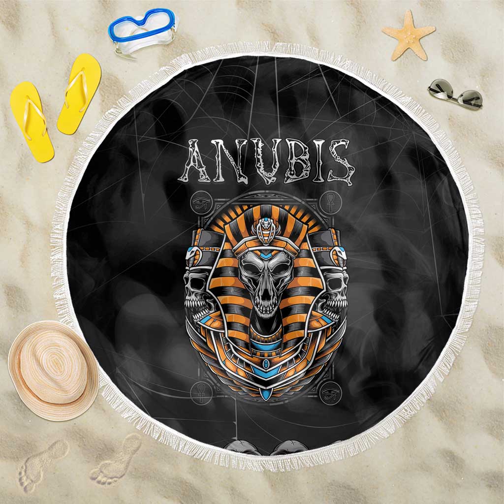 Halloween Egypt Beach Blanket Skull Anubis - Wonder Print Shop