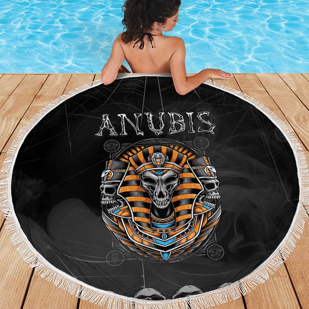 Halloween Egypt Beach Blanket Skull Anubis - Wonder Print Shop
