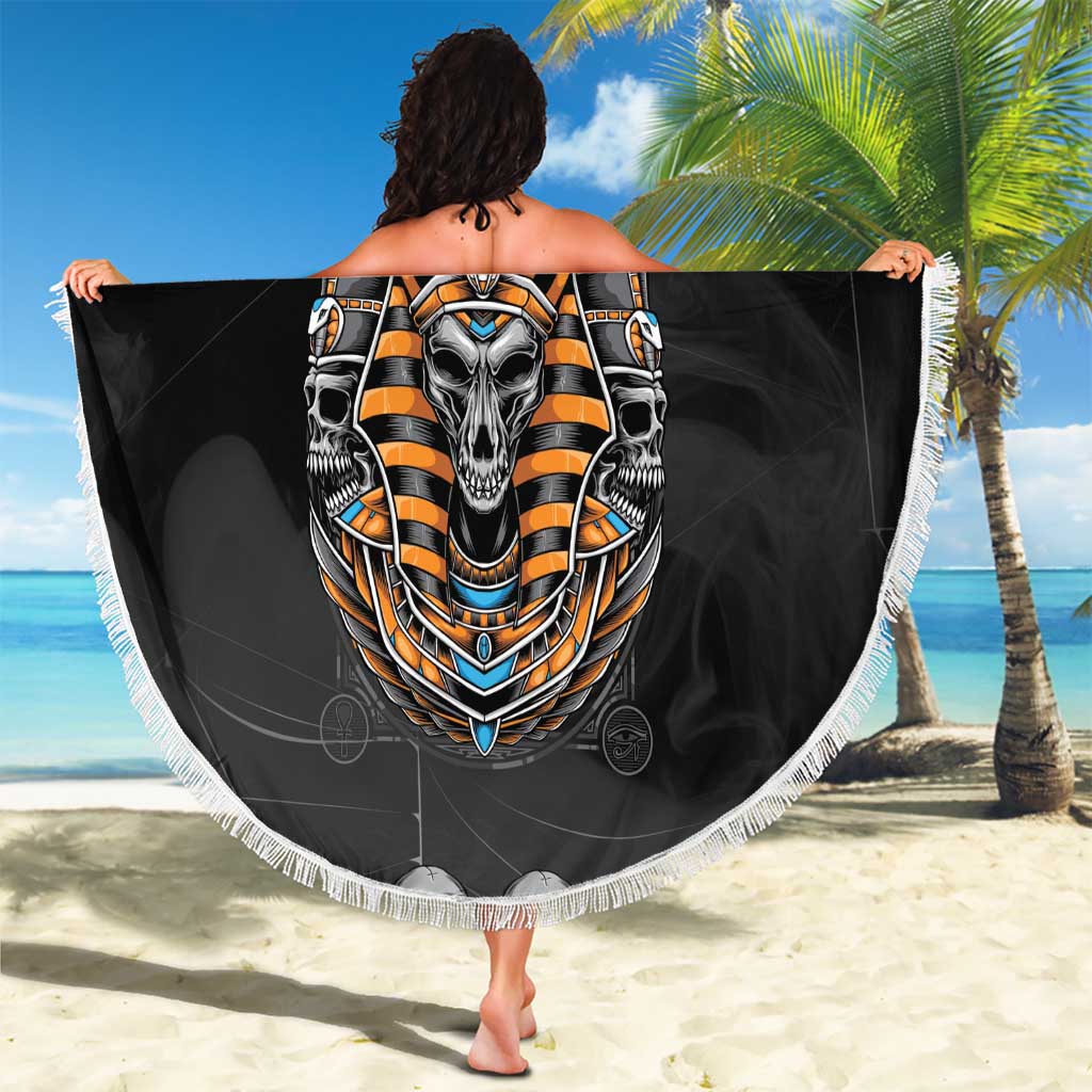Halloween Egypt Beach Blanket Skull Anubis - Wonder Print Shop