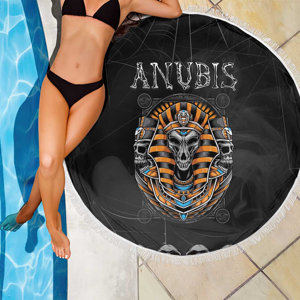 Halloween Egypt Beach Blanket Skull Anubis - Wonder Print Shop