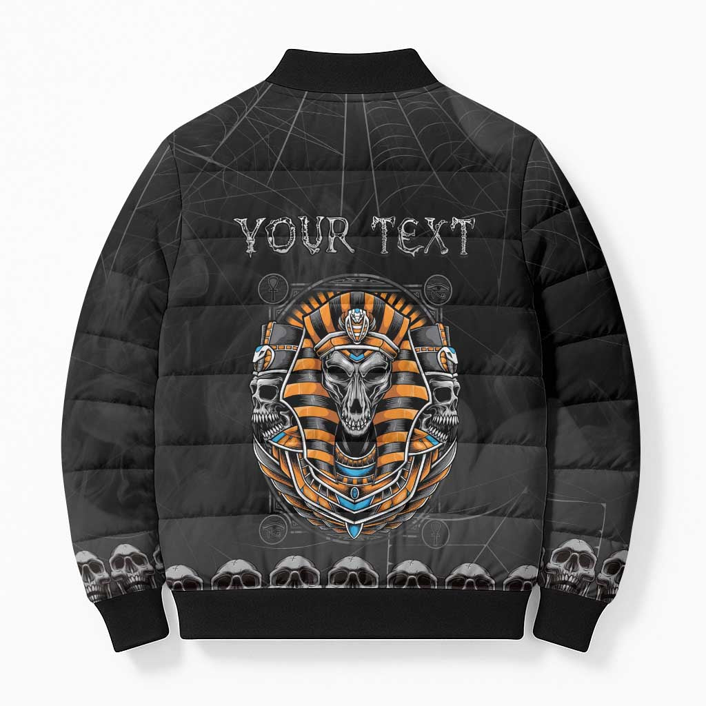 Personalized Halloween Egypt Bomber Puffer Jacket Skull Anubis - Wonder Print Shop