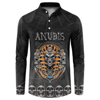Personalized Halloween Egypt Button Sweatshirt Skull Anubis - Wonder Print Shop