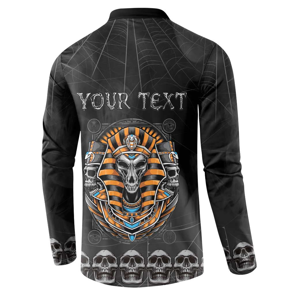 Personalized Halloween Egypt Button Sweatshirt Skull Anubis - Wonder Print Shop