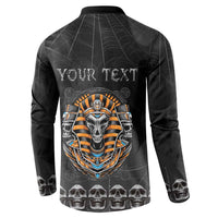 Personalized Halloween Egypt Button Sweatshirt Skull Anubis - Wonder Print Shop