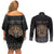 Personalized Halloween Egypt Couples Matching Off Shoulder Short Dress and Long Sleeve Button Shirt Skull Anubis - Wonder Print Shop