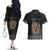 Personalized Halloween Egypt Couples Matching Off The Shoulder Long Sleeve Dress and Hawaiian Shirt Skull Anubis - Wonder Print Shop