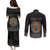 Personalized Halloween Egypt Couples Matching Puletasi and Long Sleeve Button Shirt Skull Anubis - Wonder Print Shop
