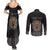 Personalized Halloween Egypt Couples Matching Summer Maxi Dress and Long Sleeve Button Shirt Skull Anubis - Wonder Print Shop