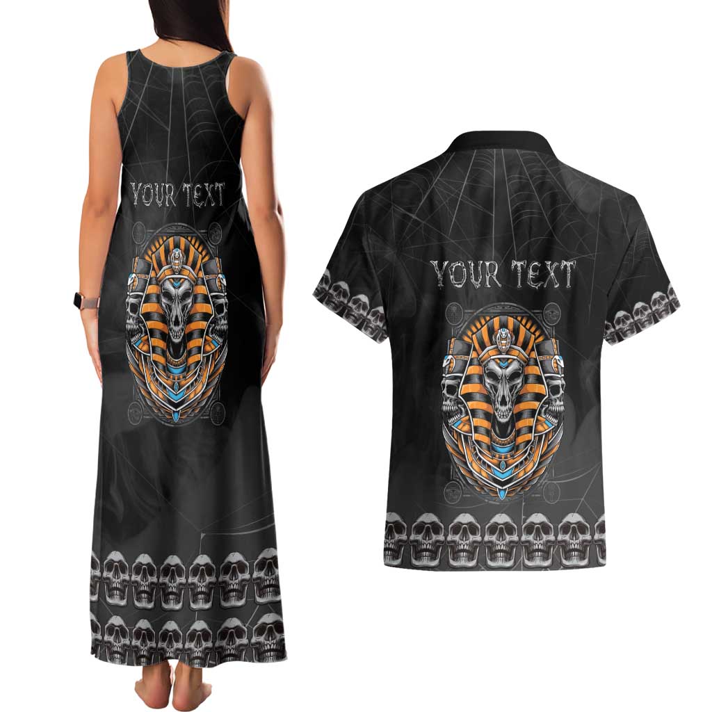 Personalized Halloween Egypt Couples Matching Tank Maxi Dress and Hawaiian Shirt Skull Anubis - Wonder Print Shop