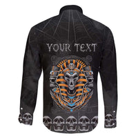 Personalized Halloween Egypt Family Matching Long Sleeve Bodycon Dress and Hawaiian Shirt Skull Anubis - Wonder Print Shop