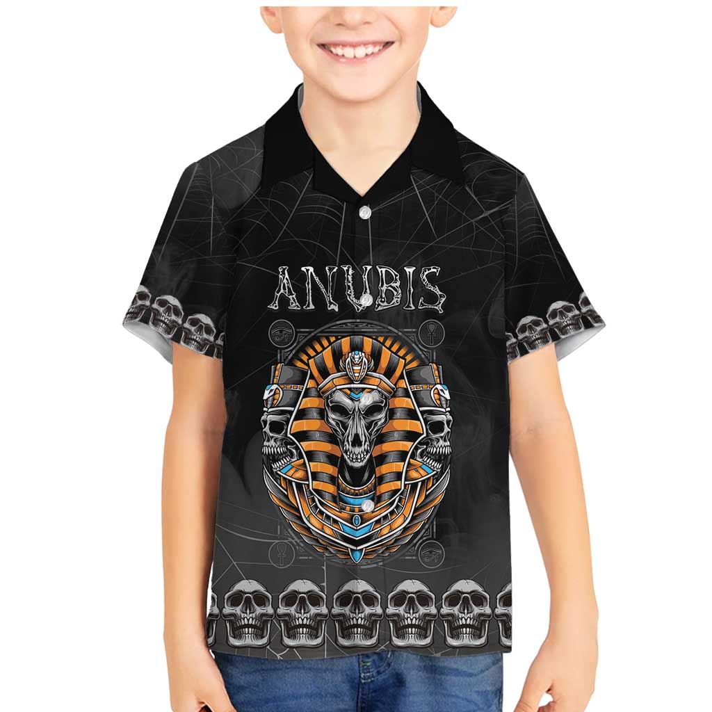 Personalized Halloween Egypt Family Matching Mermaid Dress and Hawaiian Shirt Skull Anubis - Wonder Print Shop