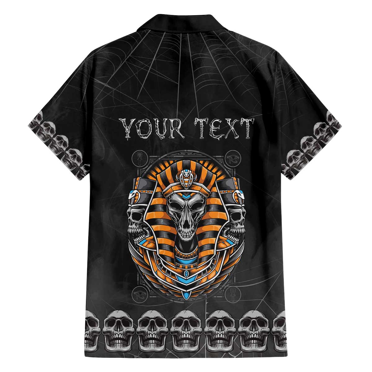 Personalized Halloween Egypt Family Matching Off The Shoulder Long Sleeve Dress and Hawaiian Shirt Skull Anubis - Wonder Print Shop