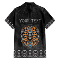 Personalized Halloween Egypt Family Matching Off The Shoulder Long Sleeve Dress and Hawaiian Shirt Skull Anubis - Wonder Print Shop