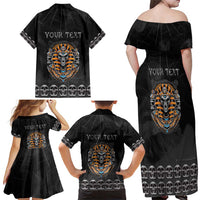 Personalized Halloween Egypt Family Matching Off Shoulder Maxi Dress and Hawaiian Shirt Skull Anubis - Wonder Print Shop