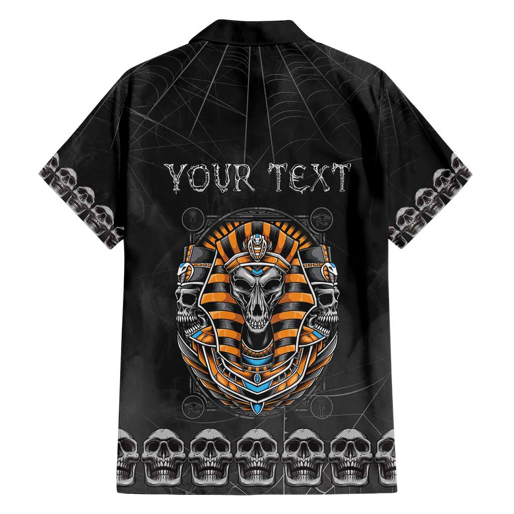 Personalized Halloween Egypt Family Matching Off Shoulder Short Dress and Hawaiian Shirt Skull Anubis - Wonder Print Shop