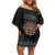 Personalized Halloween Egypt Family Matching Off Shoulder Short Dress and Hawaiian Shirt Skull Anubis - Wonder Print Shop