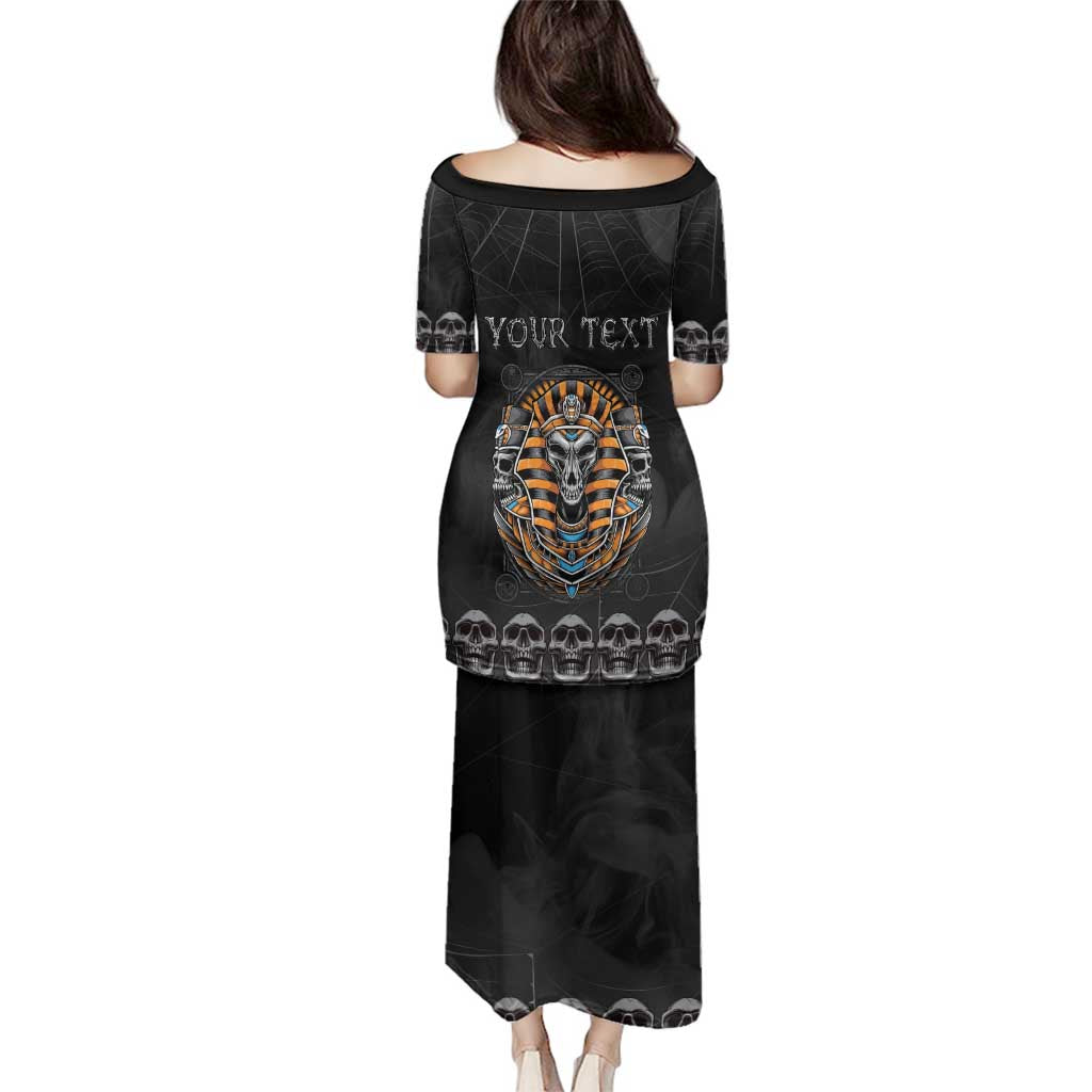 Personalized Halloween Egypt Family Matching Puletasi and Hawaiian Shirt Skull Anubis - Wonder Print Shop